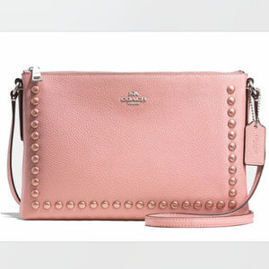Coach Pink Lacquer Rivets Journal Crossbody